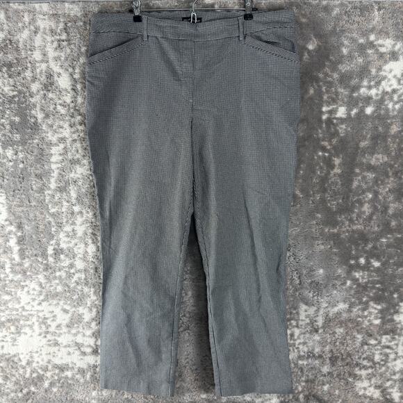 Hilary Radley Size XXL Houndstooth Flat Front Straight Leg Stretch Pants - Picture 1 of 9